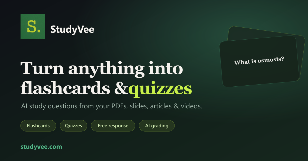 StudyVee — Turn Anything Into Flashcards & Quizzes With AI